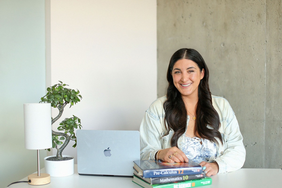 Maral Merati, founder of S.E.E. Learning Academy, at her desk in the West Vancouver studio